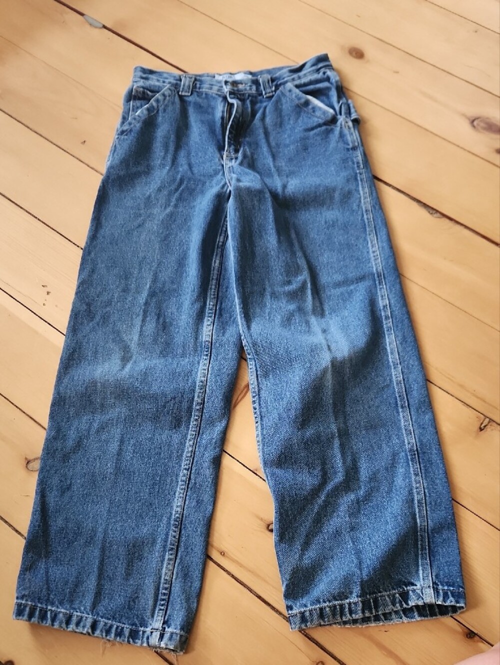 Y2K Old Navy Blue Youth Baggy Cargo Jeans 28x28